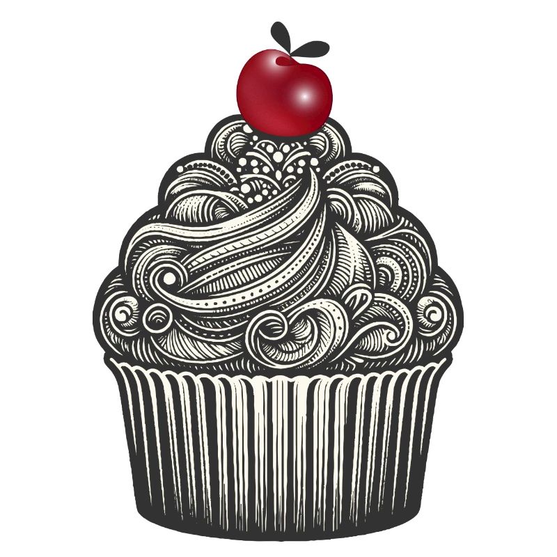 Topping mit Kirsche im Cupcake Förmchen