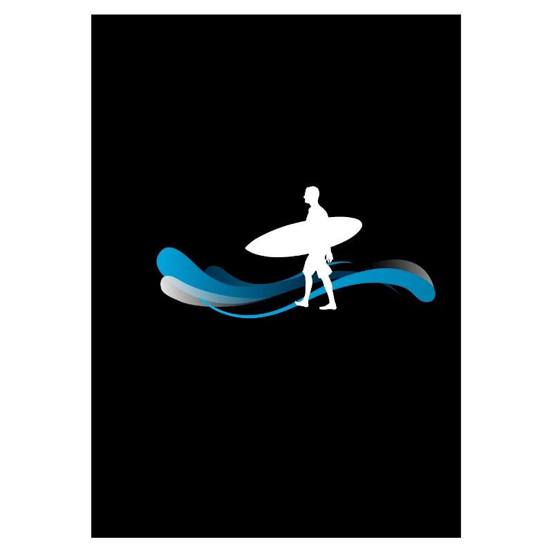 Surfer silhouette on waves