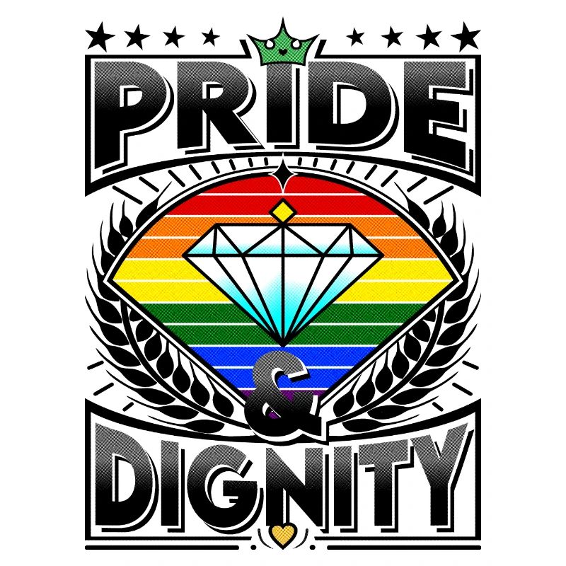 Pride & Dignity LGBT Diamond & Laurel Doodle