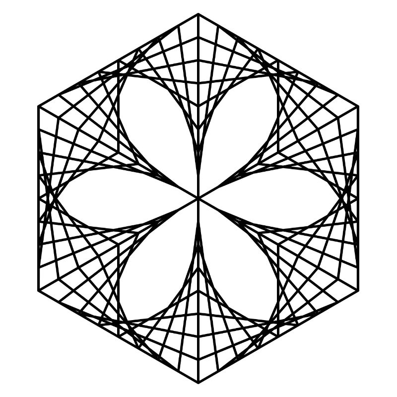 Fleur abstraite dans l’hexagone