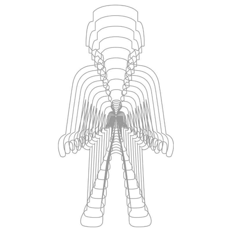 Playmobil Figure Multiple Monochrome Effect