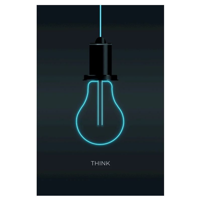 Think – Creative Neon Idea in Electric Blue