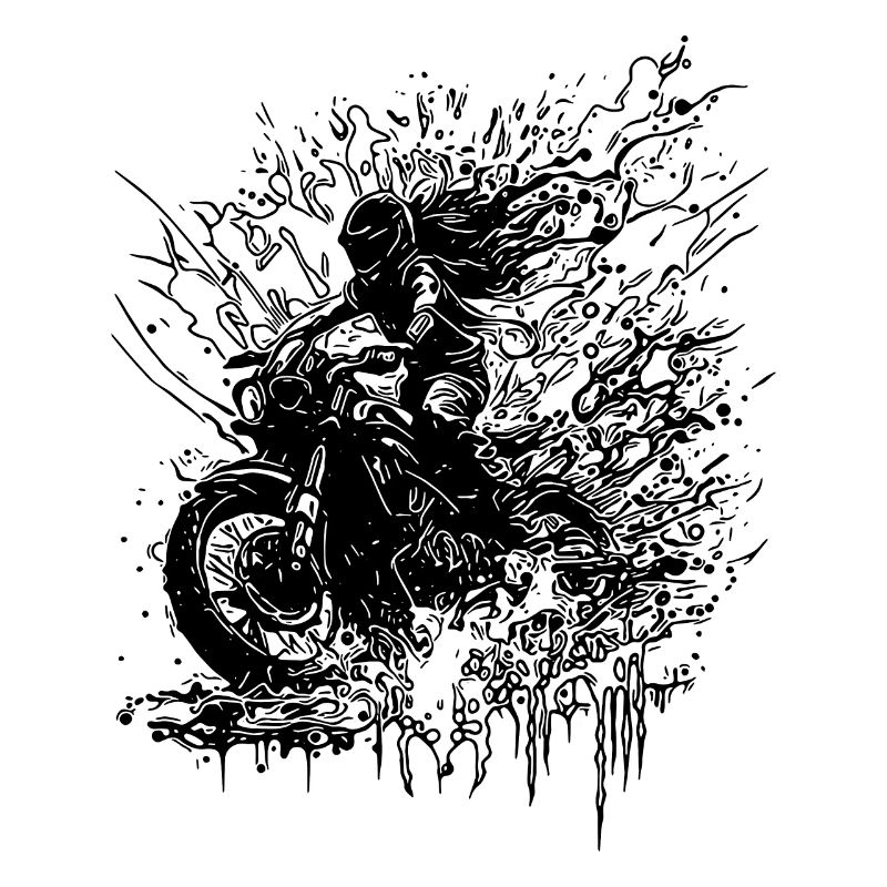 Motorradfahrerin Bikerin Geländefahrt Splash