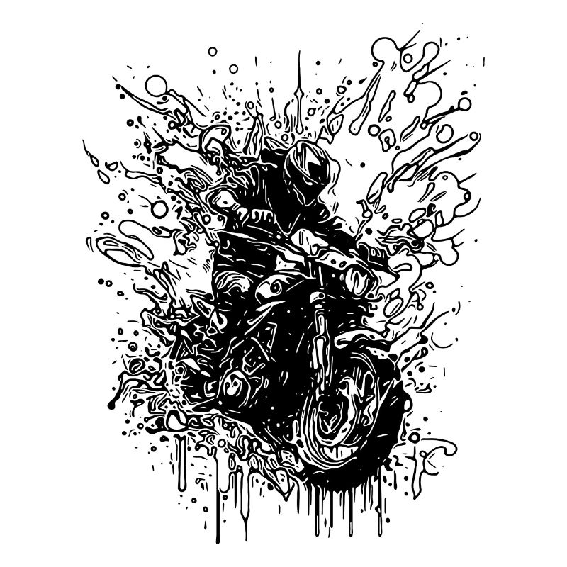 Motorrad Geländefahrt Tattoo Splash Style
