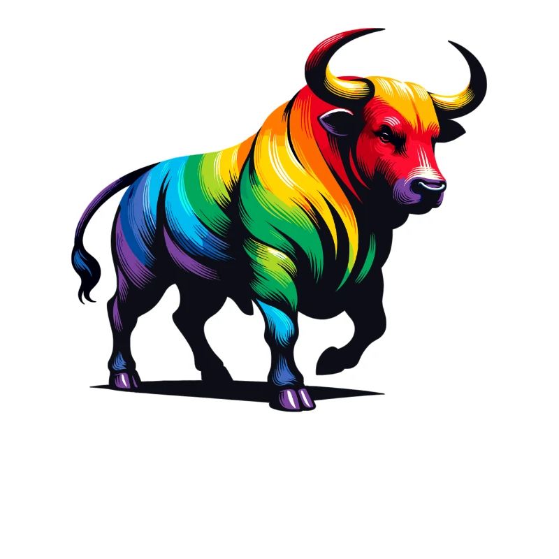 Stier Sternzeichen Sternzeichen Lebendiges Regenbogen-Design