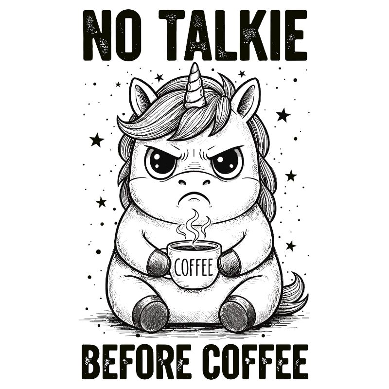Pas de conversation devant une licorne amoureuse du café