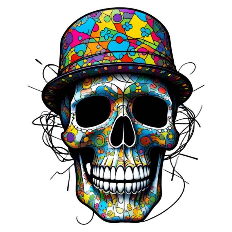 Psychedelic Jolly Roger with a hat