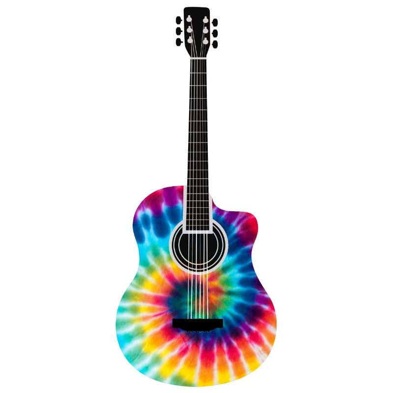 Multi-Colored Tie Dye Guitar Design