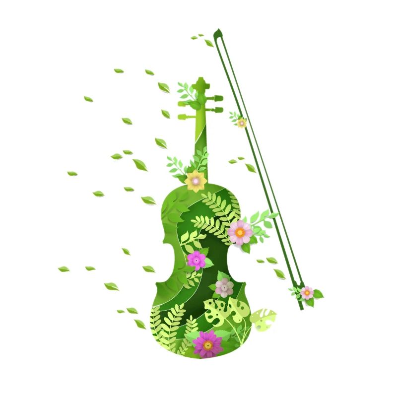 Violon violoniste De violon Fleurs Vert