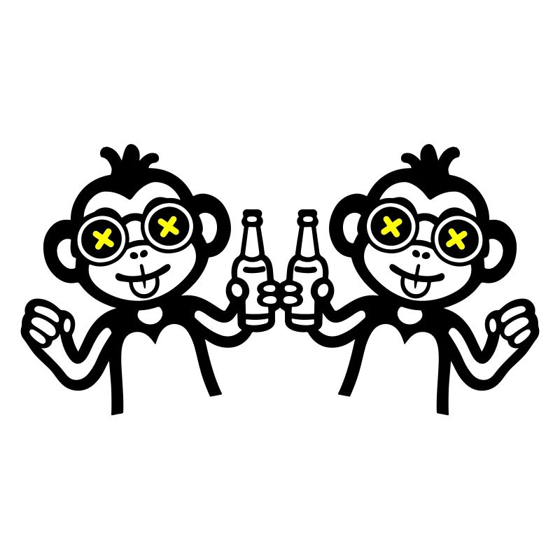 Monkeys Drinking Team Beer