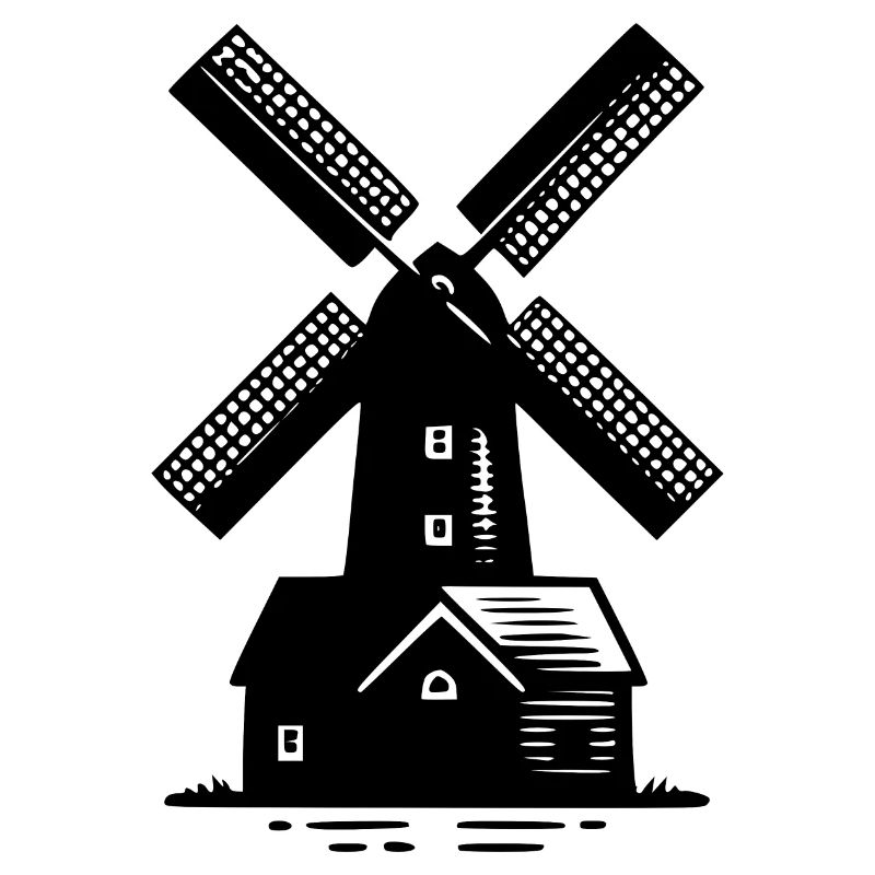 Classic windmill for grain and flour