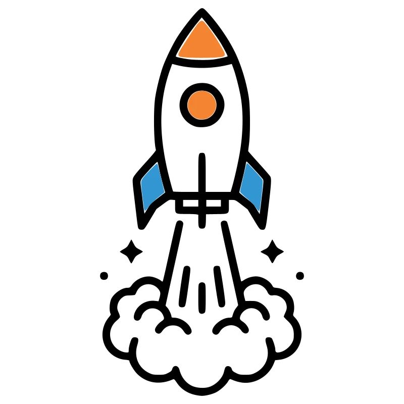 Comic spatial Rocket Launch