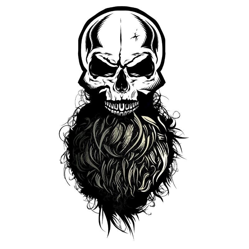 Schädel Kopf des Todes Hipster Schädel Bart Bart