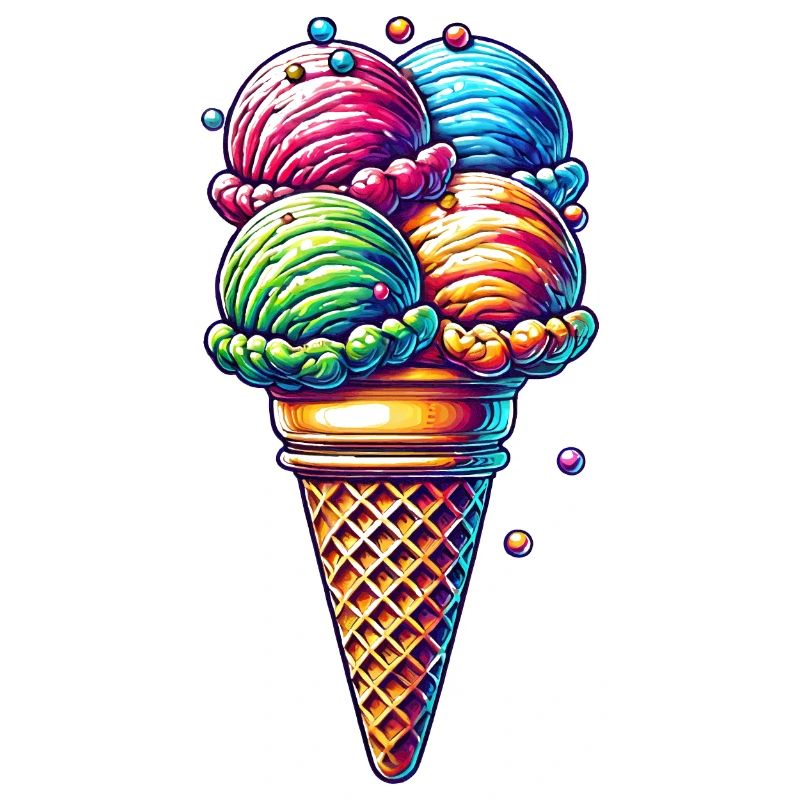 farbenfrohe Eiskreation in lebendigen Farben