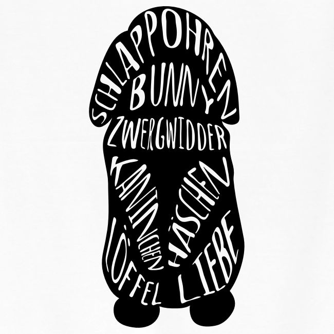 Typographie Zwergwidder Kaninchen Hasen Schlappohr