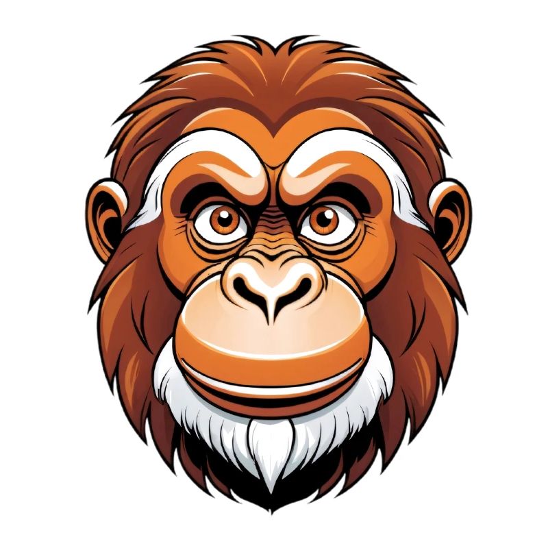 Portrait graphique de singe dans des tons chauds