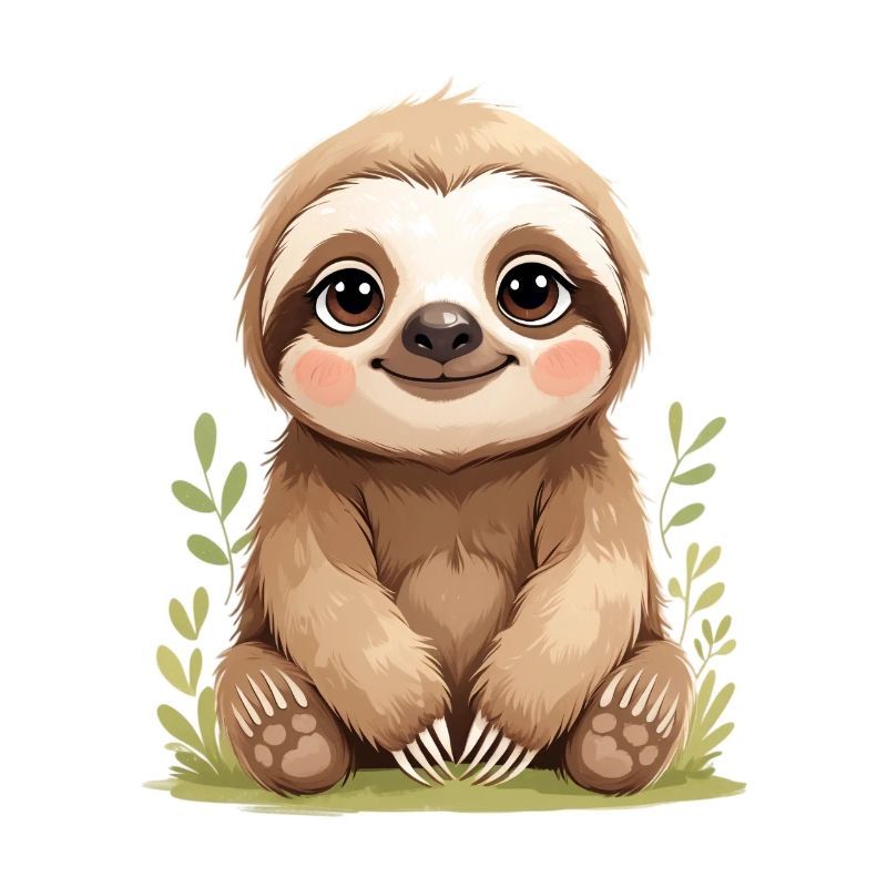 Cute Sloth Sitting