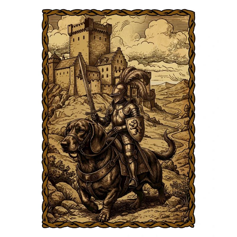 Chevalier médiéval à la foire ren-d’Teckel