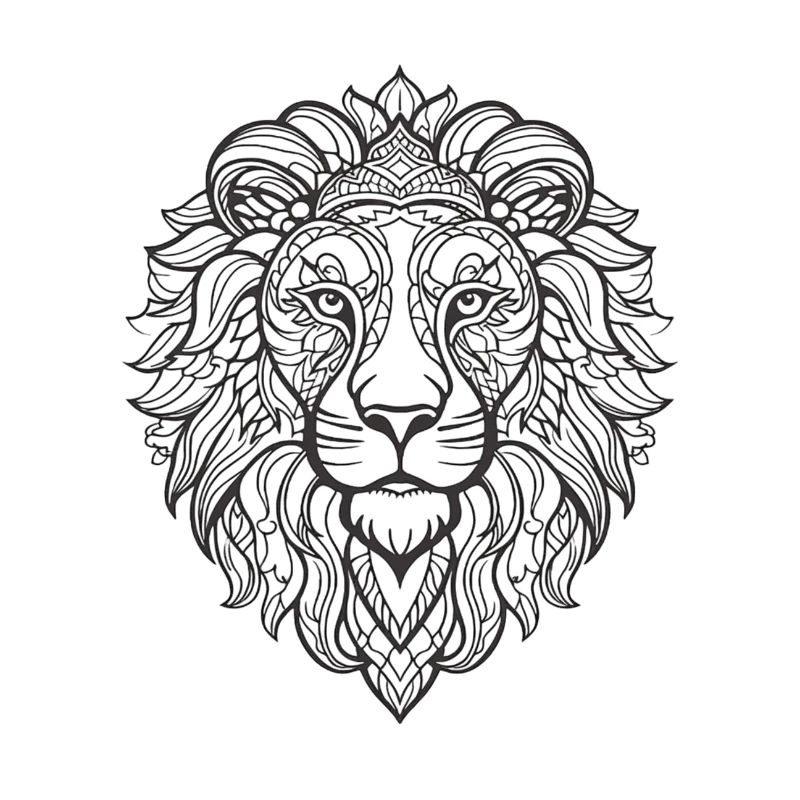 Detailed Lion Face Pattern