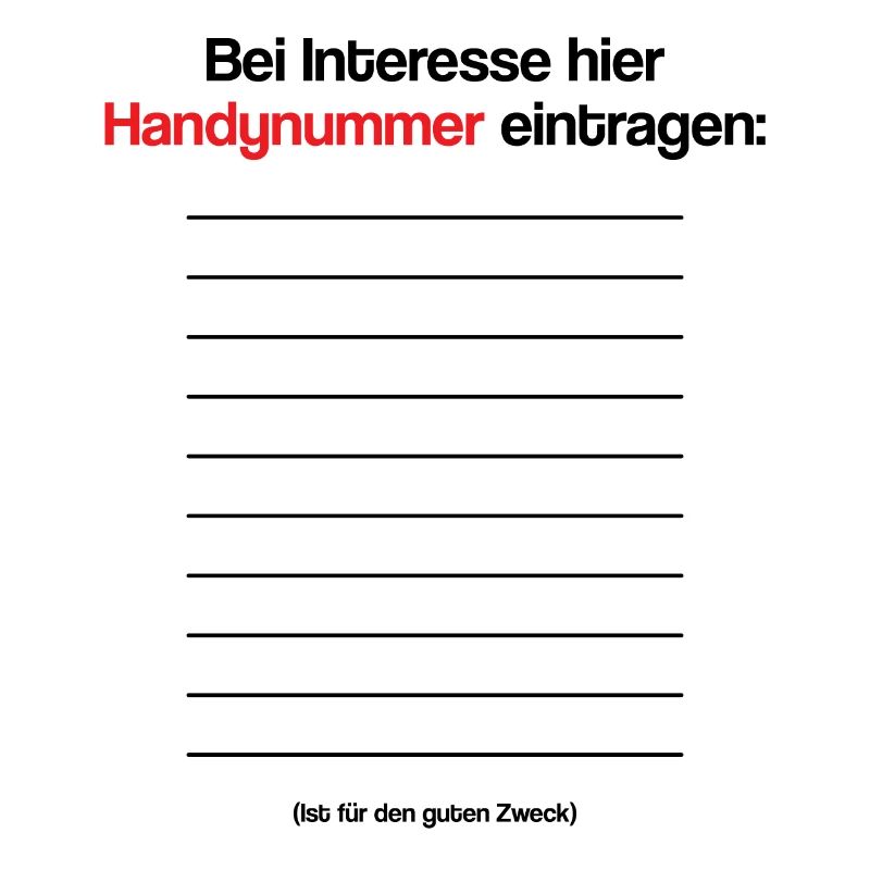 Witziges Partyshirt Handynummer eintragen