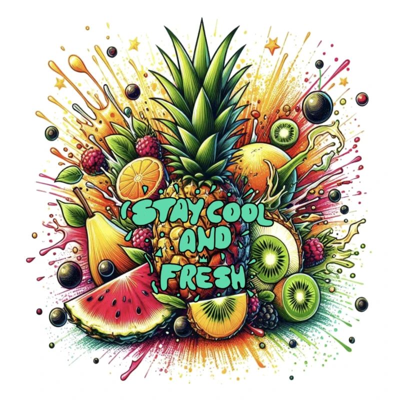 Fruit Explosion "Stay Cool and Fresh" Blaugrün