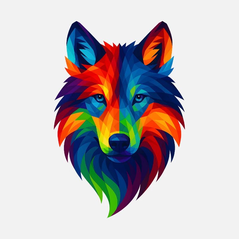WPAP Polygon Stil Tiere Wolf