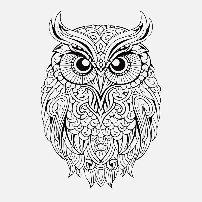 Mythisch magische Boho Eule mit Mustern