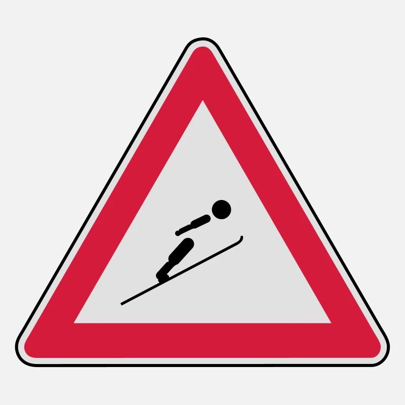 Köpfe einziehen, hier wird mit Ski gesprungen!
