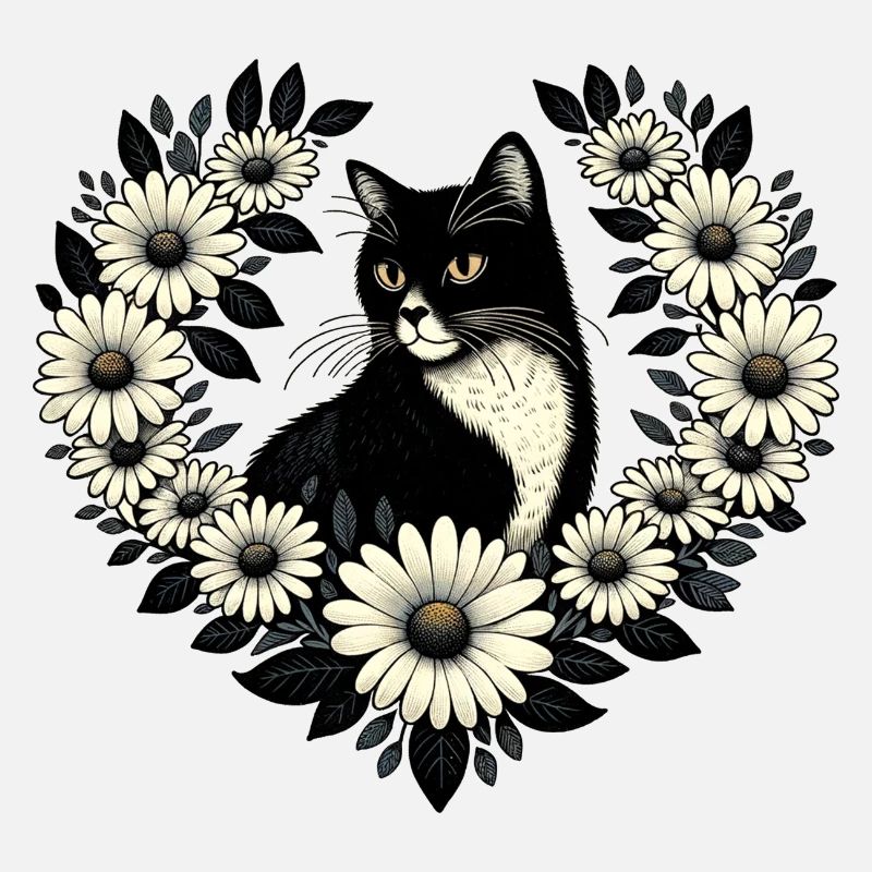 Smoking Katze Gänseblümchen