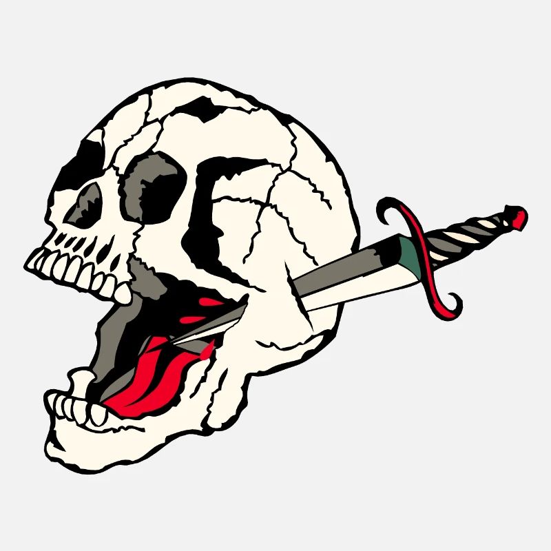 Schädel durchbohrt Todesknospendolch der alten Schule