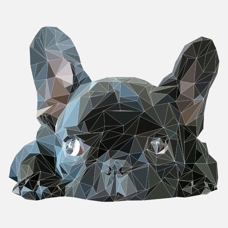 French Bully design de cadeau low poly super mignon