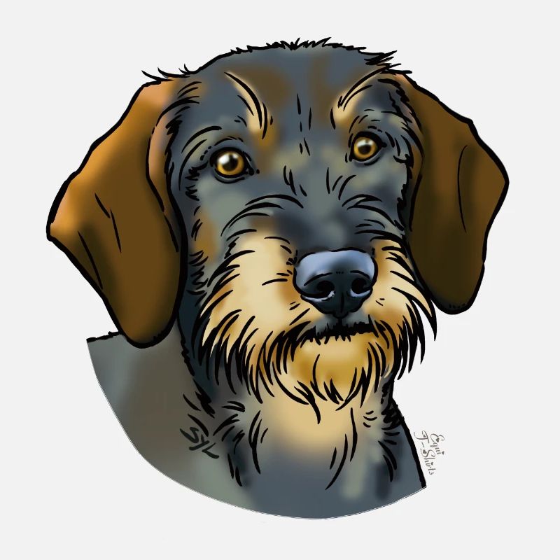 Wirehaired dachshund (without text) light textiles