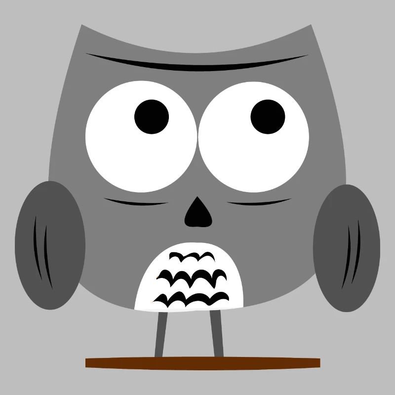 Eule - Coole Eulen - Grumpy Owl - Grau