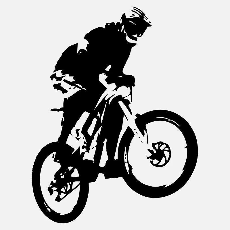 Mountainbiker Sprung