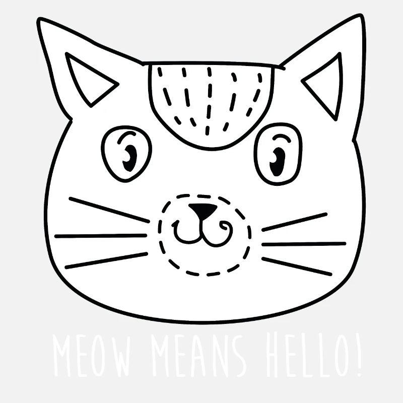 Visage de chat de dessin animé avec le sort