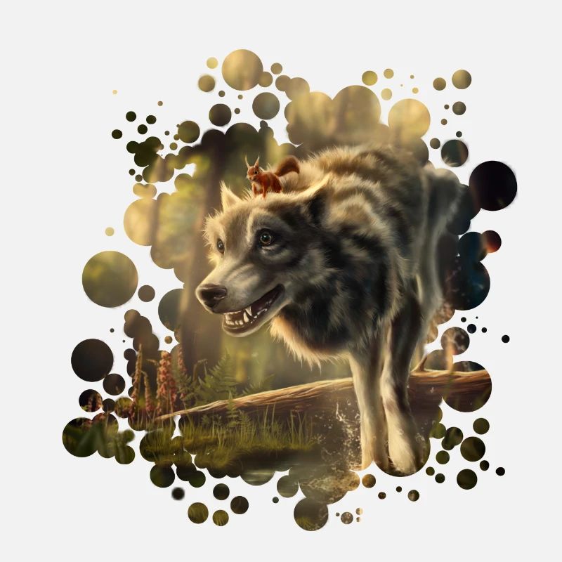 Freunde Wolf Eichhörnchen