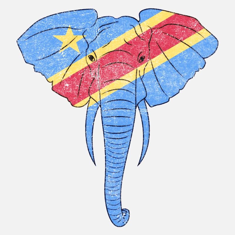 Eléphant du Congo - Congo Libre - Support Congo