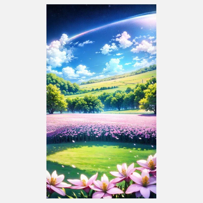 Landschaft mit 4 Bereichen, Generative KI