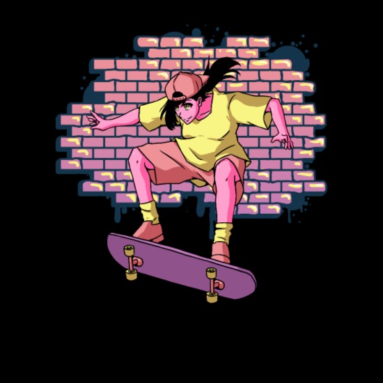 Skater Anime Girl Skateboarding Vaporwave Weeb' Men's Premium Tank Top |  Spreadshirt