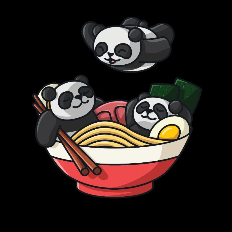 Ramen Soup Noodle Box Funny Ramen Bowl Panda Pool