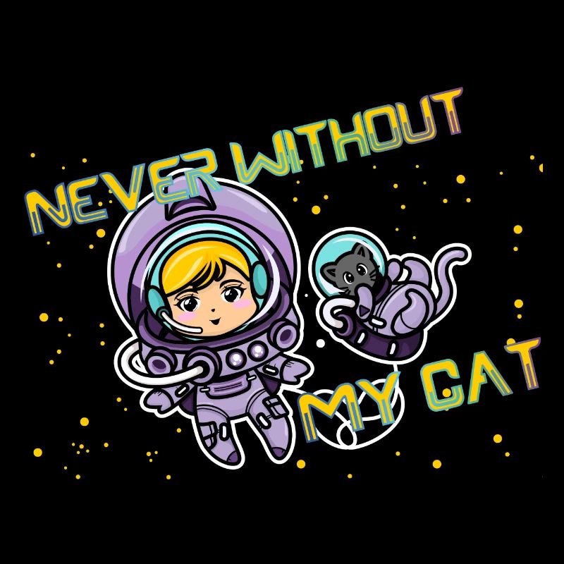 Astro Space Cat Univers Galaxie Sci-Fi Comic Fun