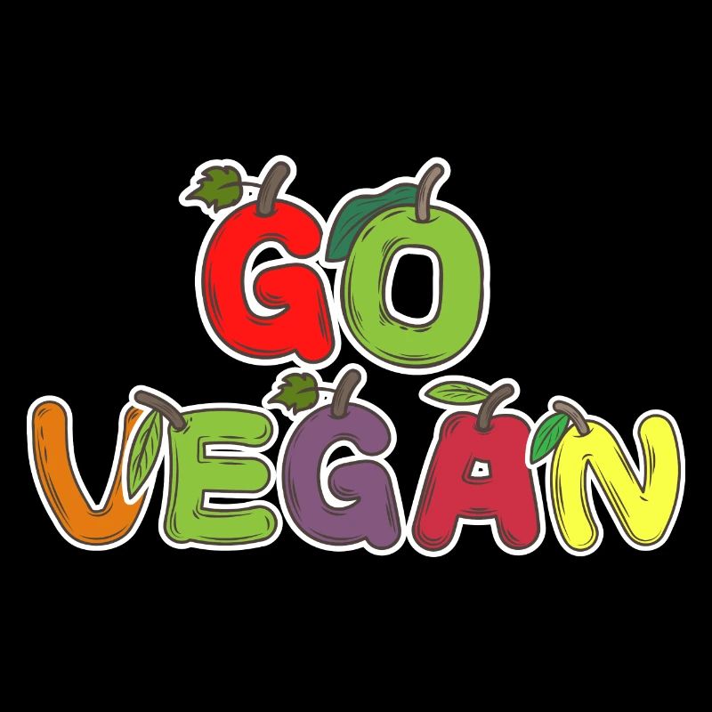 Go Vegan Früchte Buchstaben