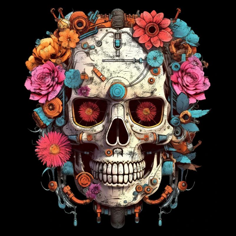 Cyborg Skull Robot Android Sugar Skull