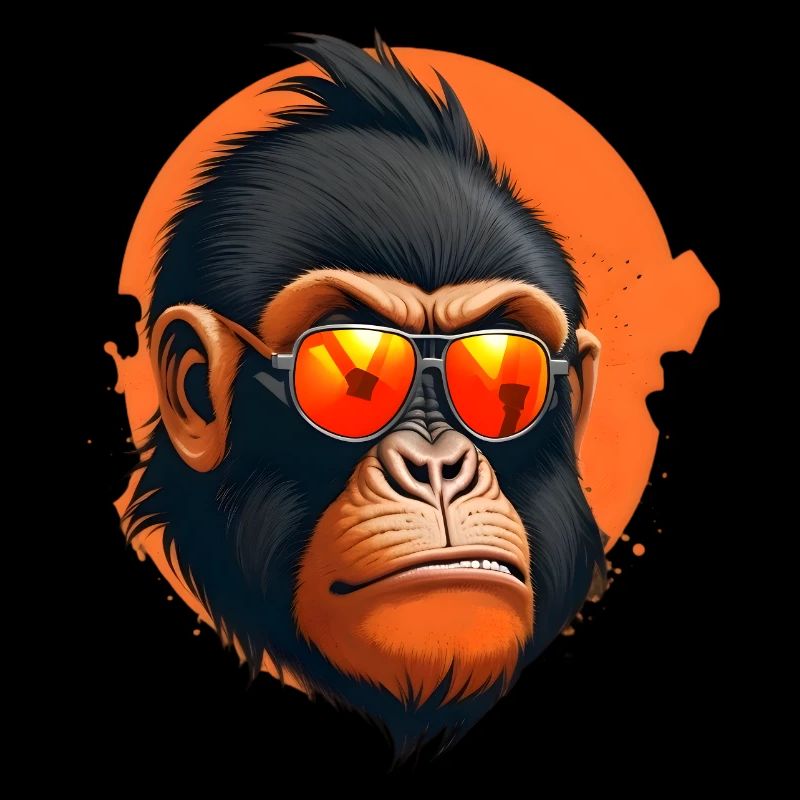 Cool monkey head with angry look