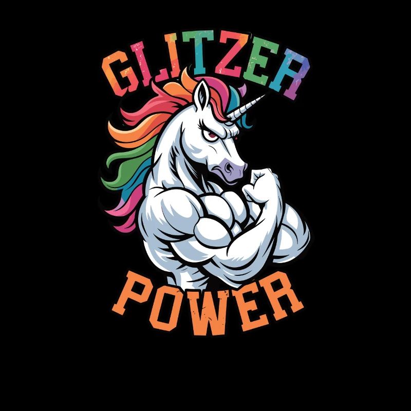 Glitzer Power Einhorn