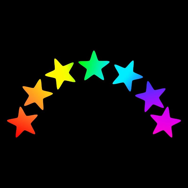 bunte Sterne - Regenbogen Farbverlauf
