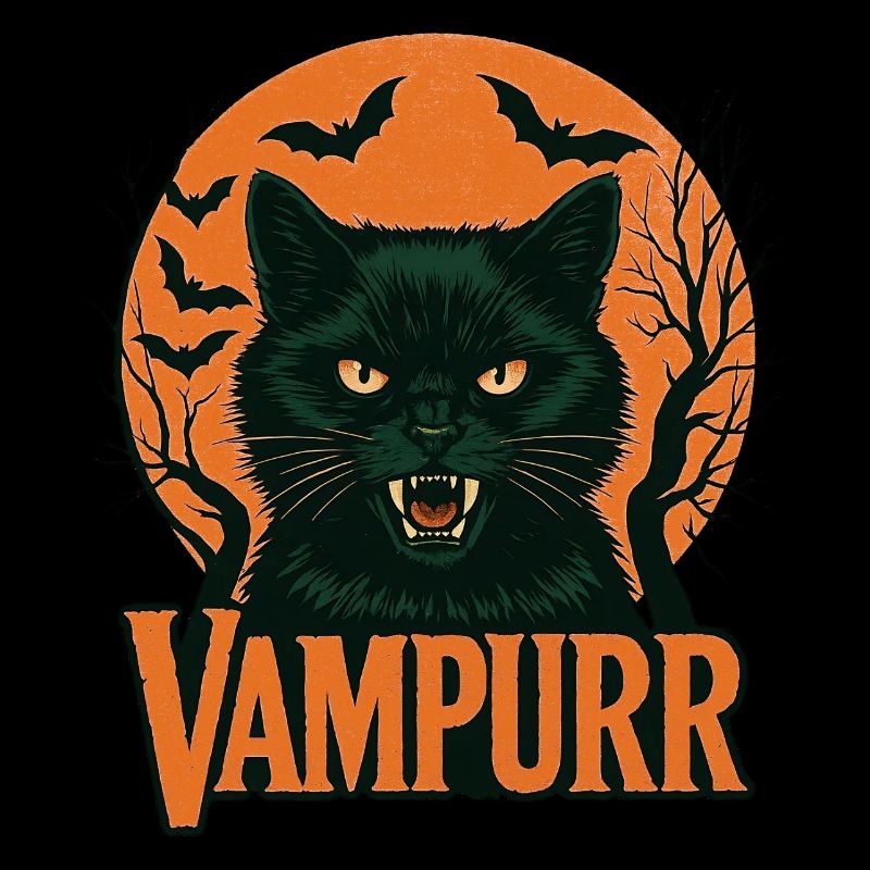 Vampire Cat – Retro Vampurr Halloween Design