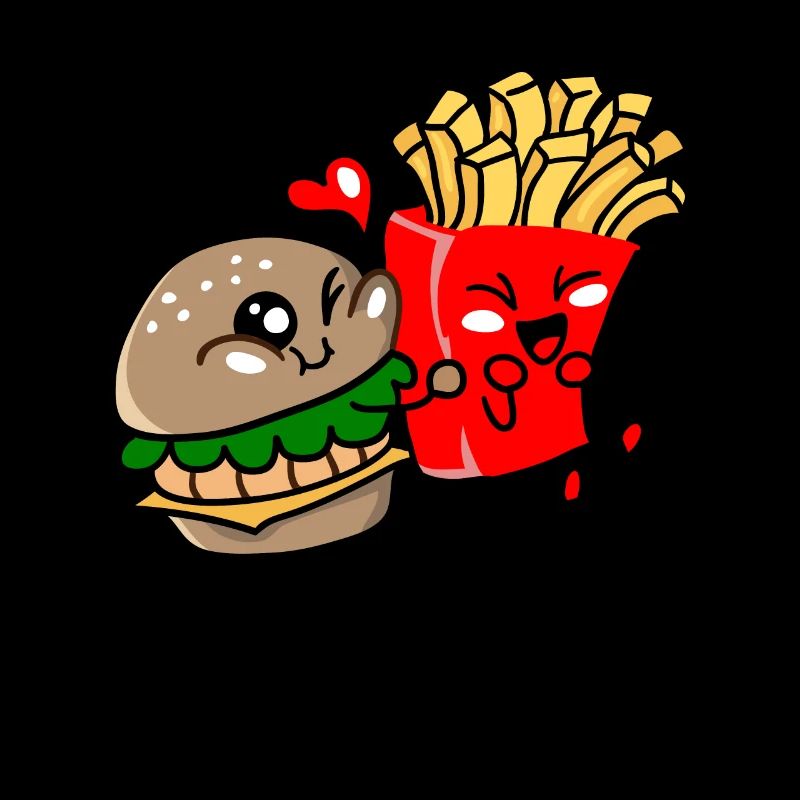 Burger et frites aiment l'idée de cadeau mignon