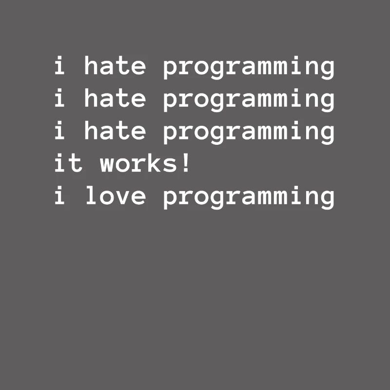 Ich hasse programmieren - Ich liebe programmieren