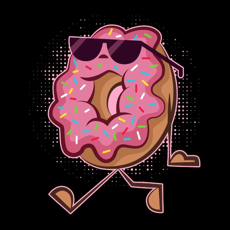 Funny Donut Wearing Sunglass -Donut On Beach For